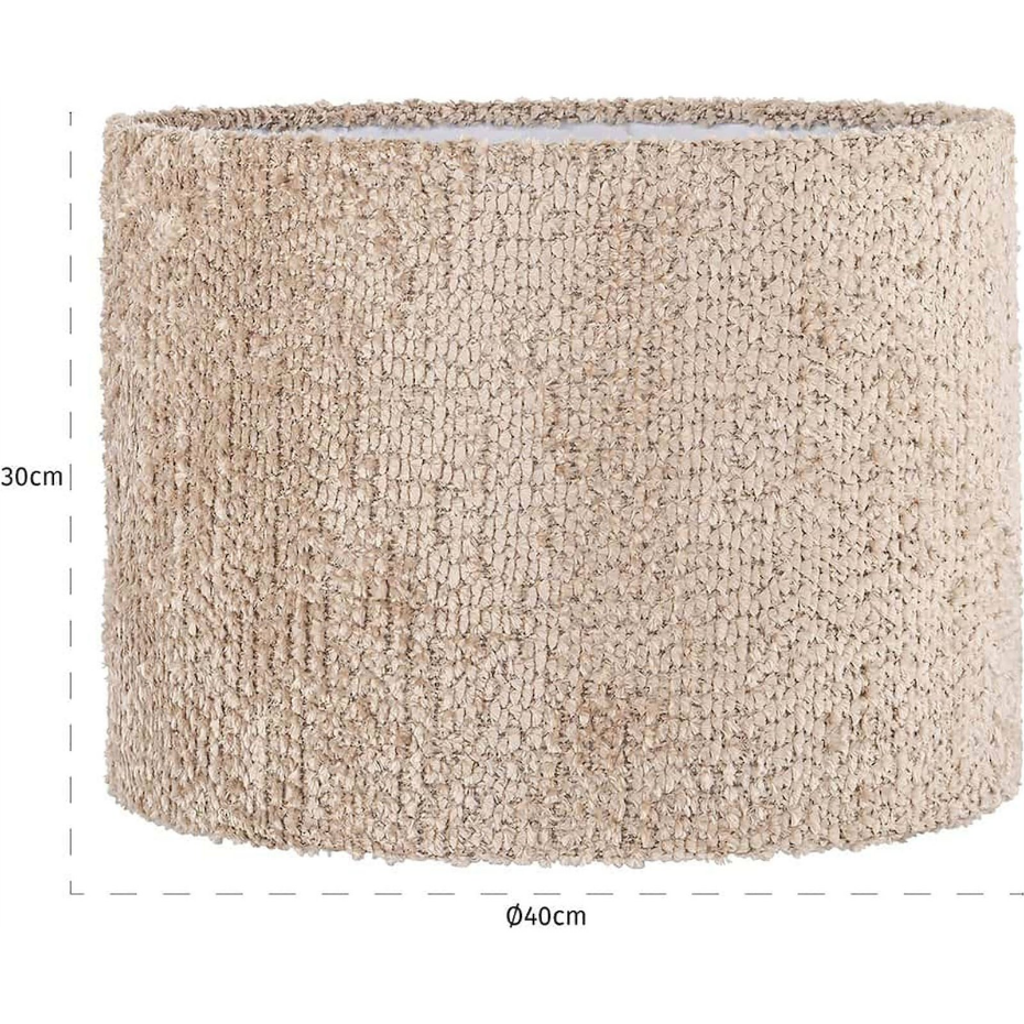 Abat jour rond en polyester effet texturé intérieur