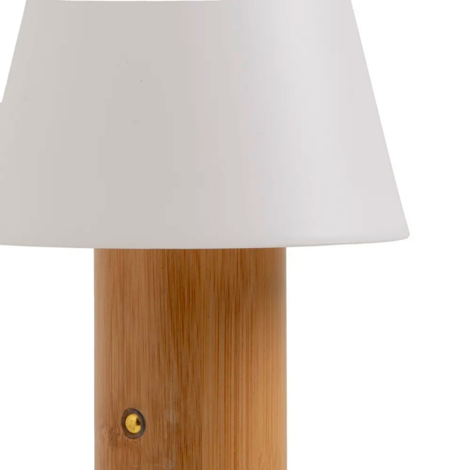 Lampe à poser bambou LED sans fil 15x15x23cm