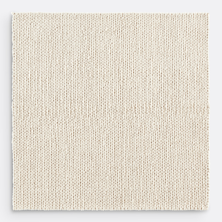 Tapis laine effet tricot forme carrée, Diano