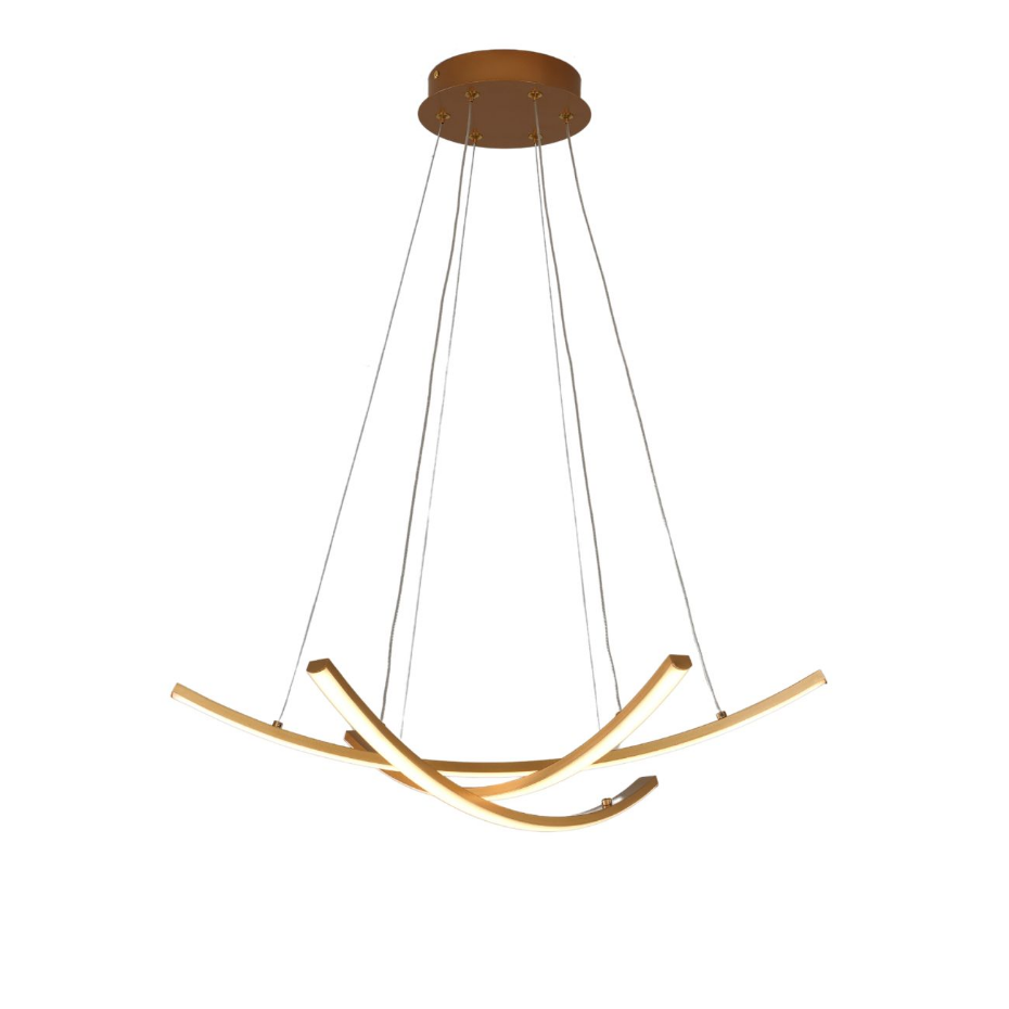 Suspension LED dorée barres courbées - HEIDI