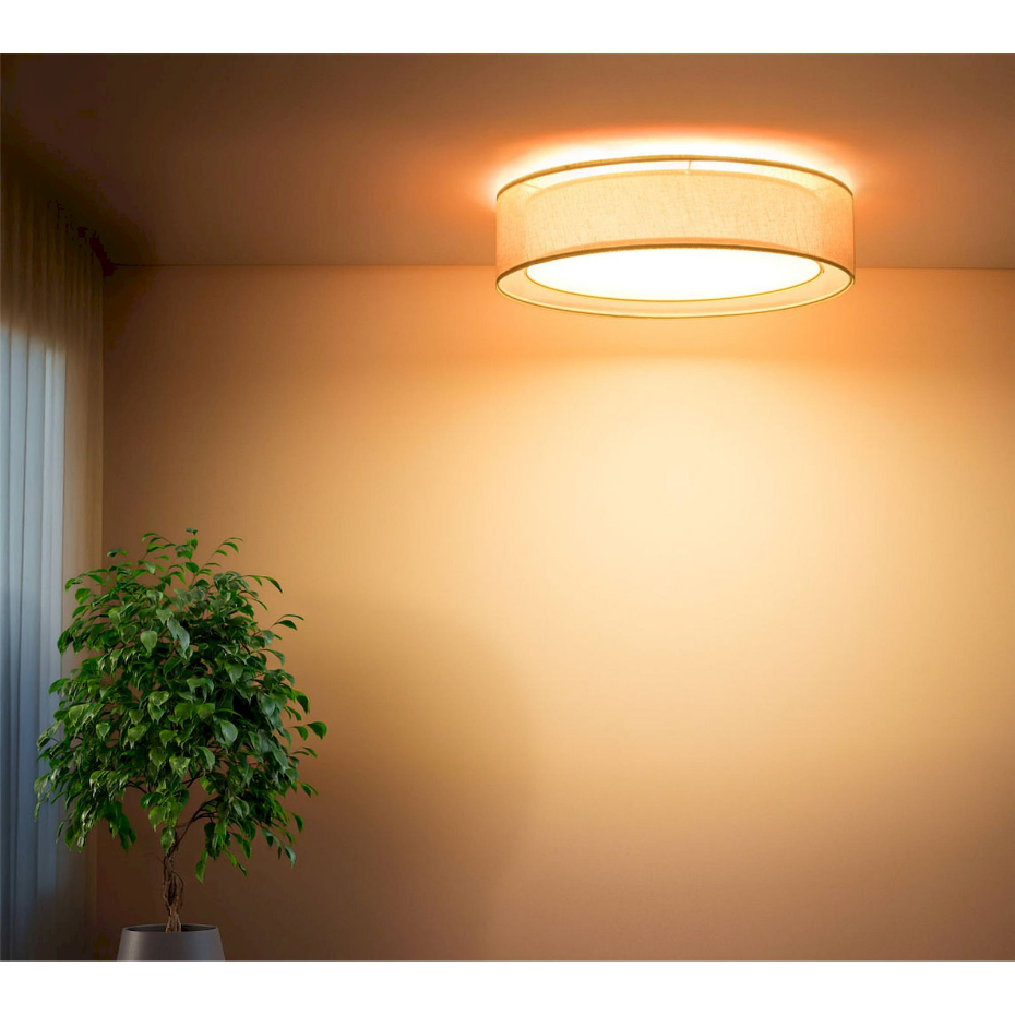 Plafonnier rond en tissu double couche Puro