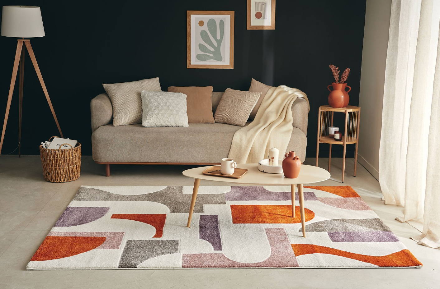 Tapis de salon motifs abstraits MEMPHIS