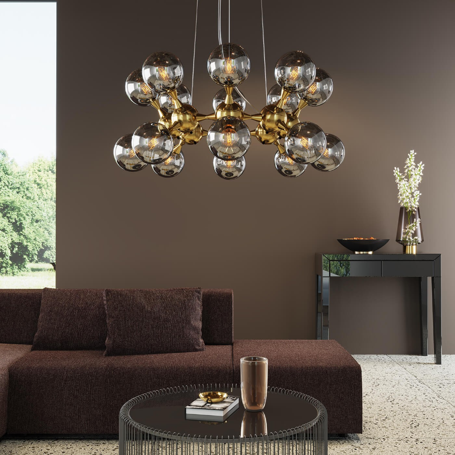 Suspension 18 abat-jours en verre, ATOMIC BALLS