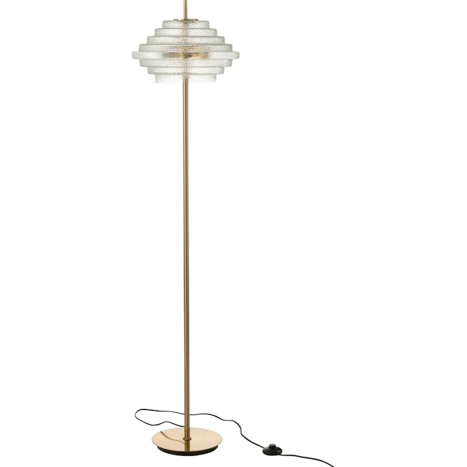 Lampadaire en verre transparent à LED design rectangulaire