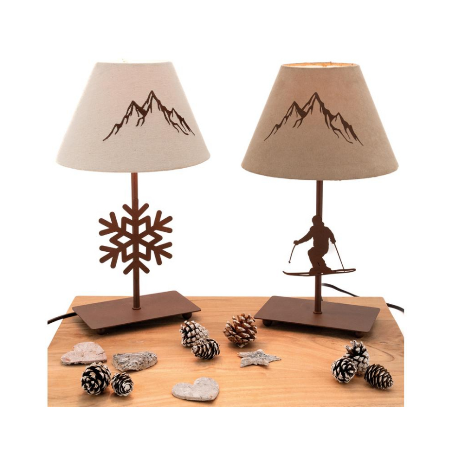 Lampe à poser métal découpé Chatel Flocon