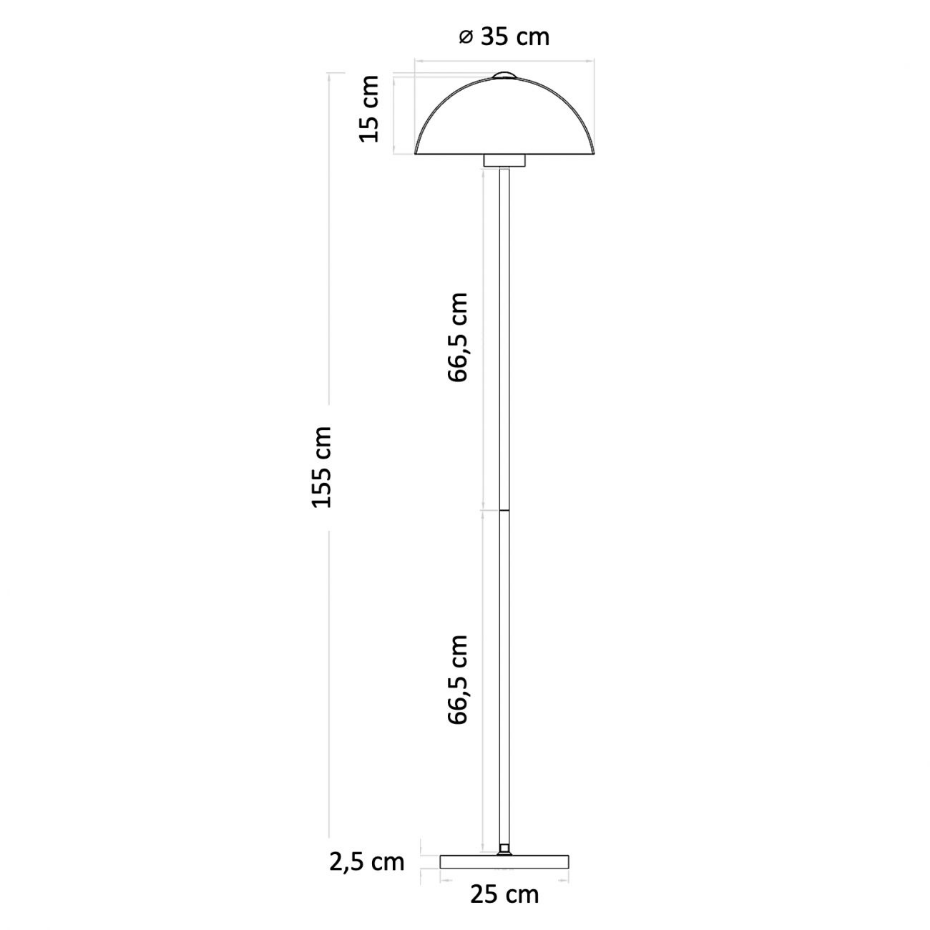 Lampadaire moderne à cloche en verre - MELITO