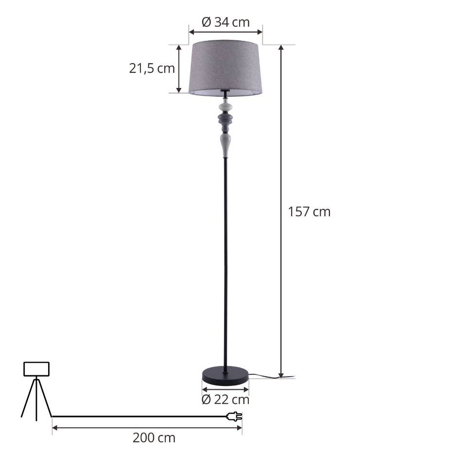 Lampadaire en métal traditionnel, Haldorin