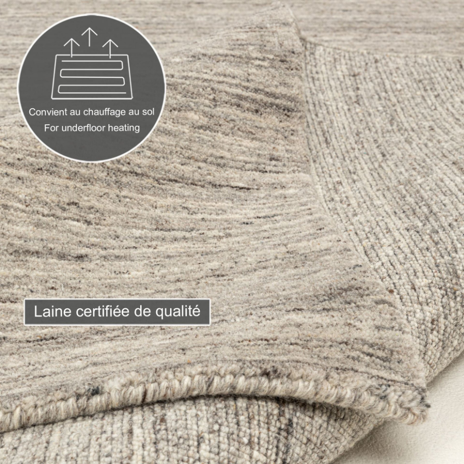 Tapis de salon UNI en laine tissé à la main - Pure