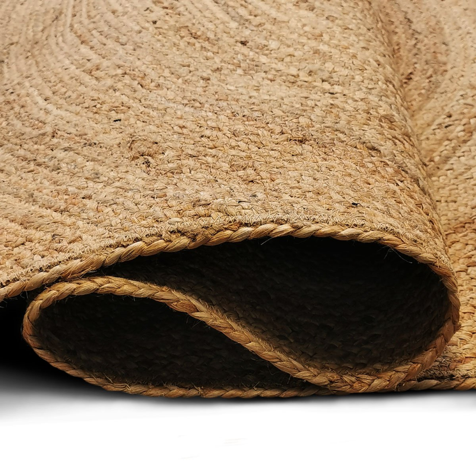 Tapis de salon en jute tressé main motif lignes  SUNNY JUTE