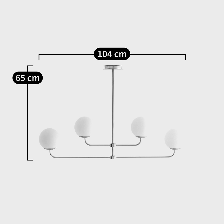 Suspension laiton et verre opaline, Moricio
