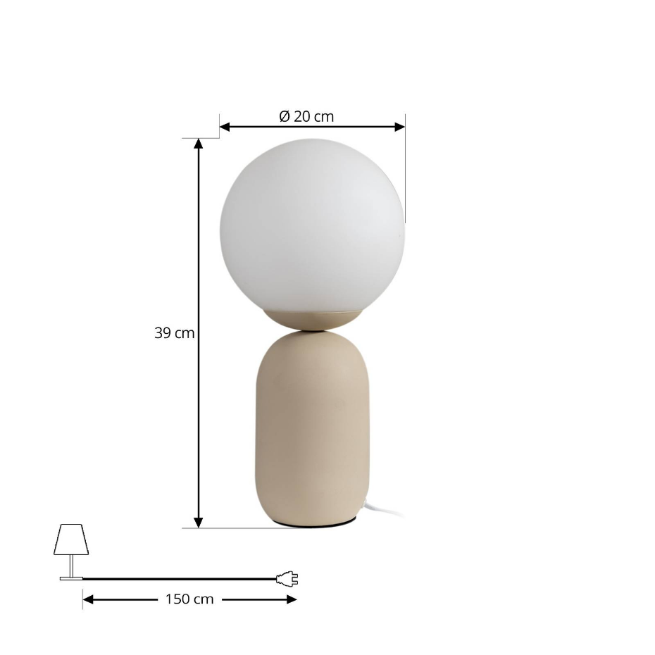 Lampe à poser en verre moderne, Lennes