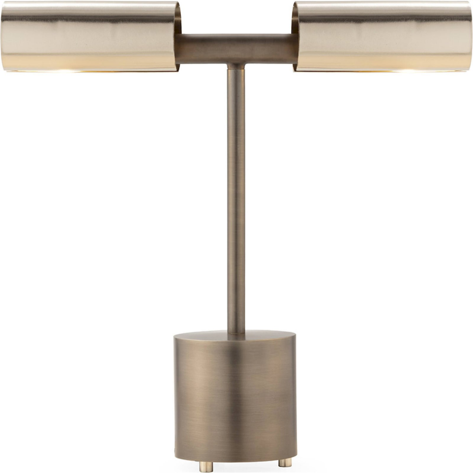 Lampe de table rectangulaire en acier et