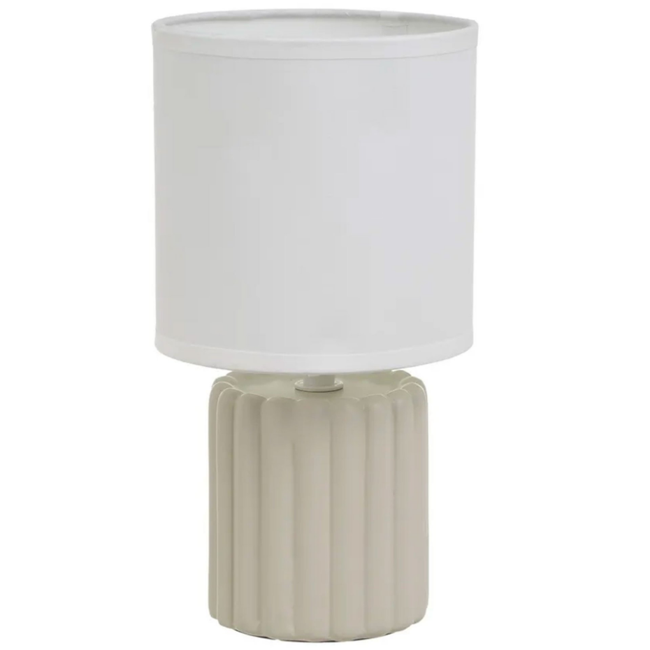 Lampe à poser céramique beige taupe 13x13x24cm