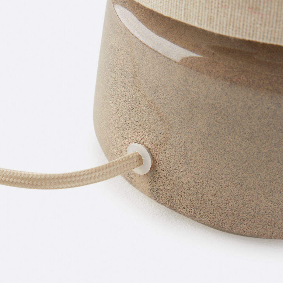 Lampe à poser céramique et lin hauteur 25 cm, Amaga