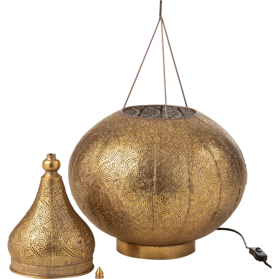 Lampe orientale ronde en métal