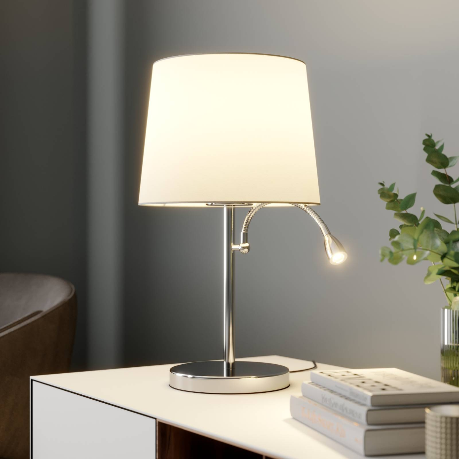 Lampe à poser en textile moderne, Benjiro