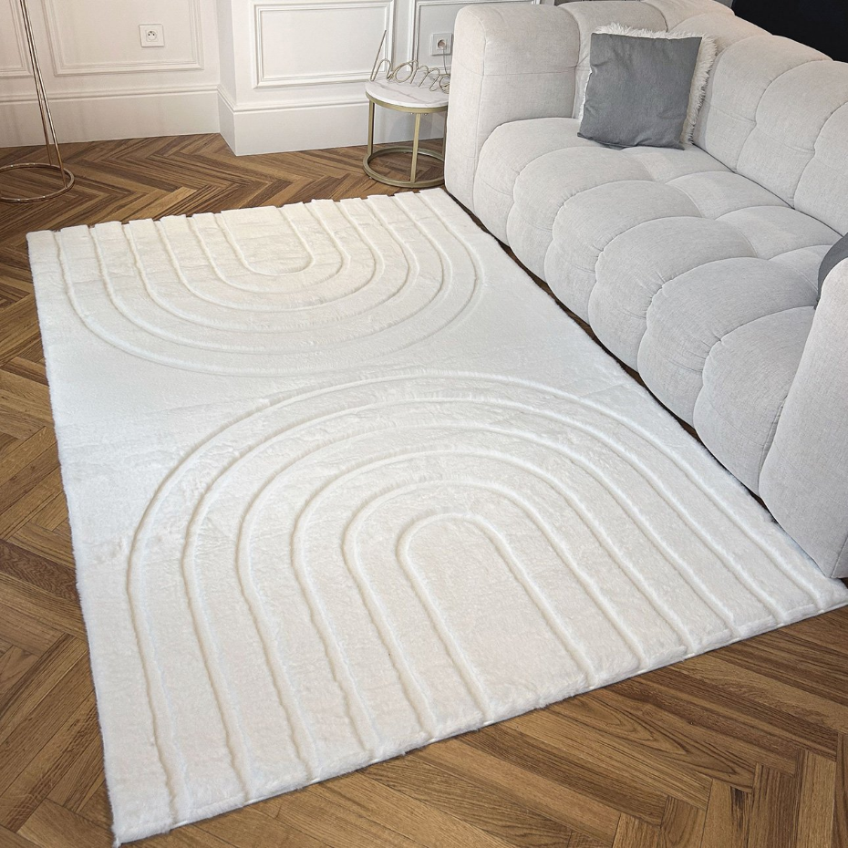 Tapis interieur doux à motif arc lavable en machine ALASKA