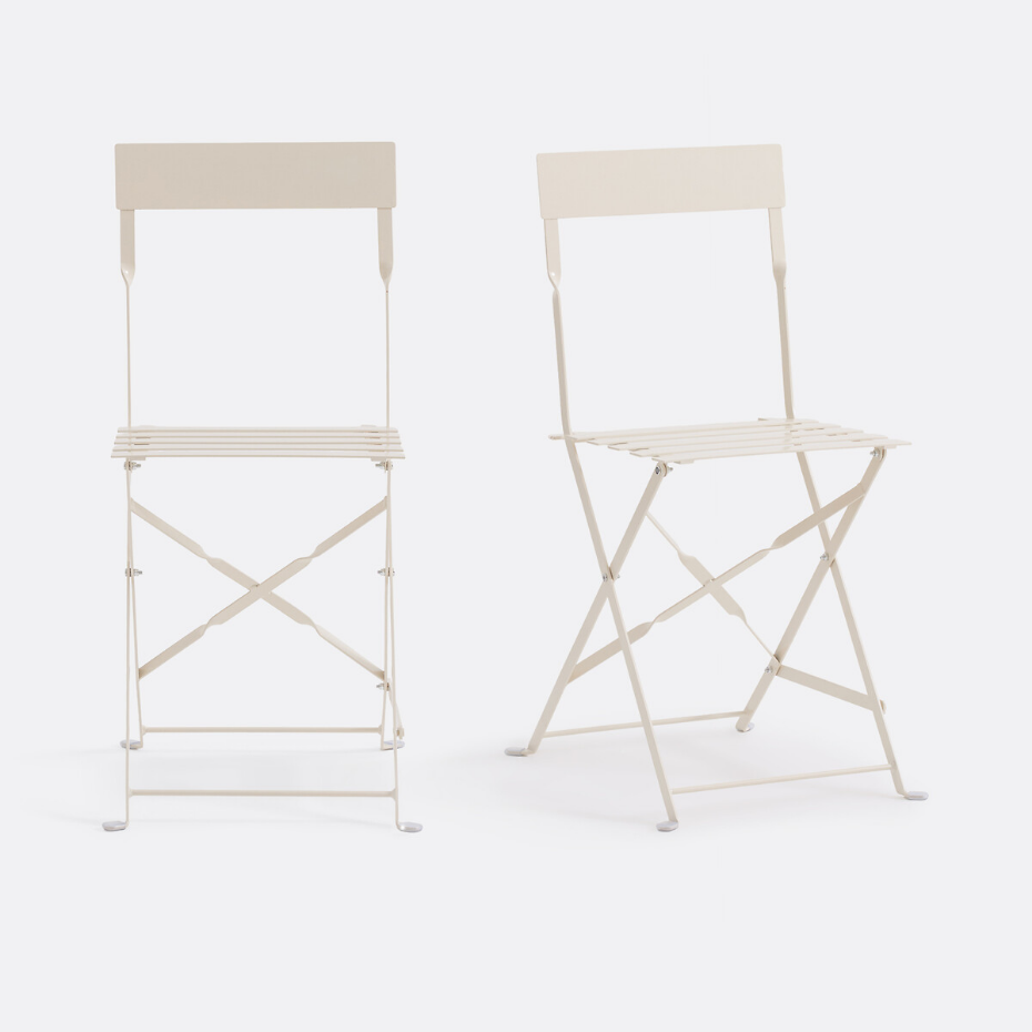 Lot de 2 chaises pliantes métal fer, Ozevan