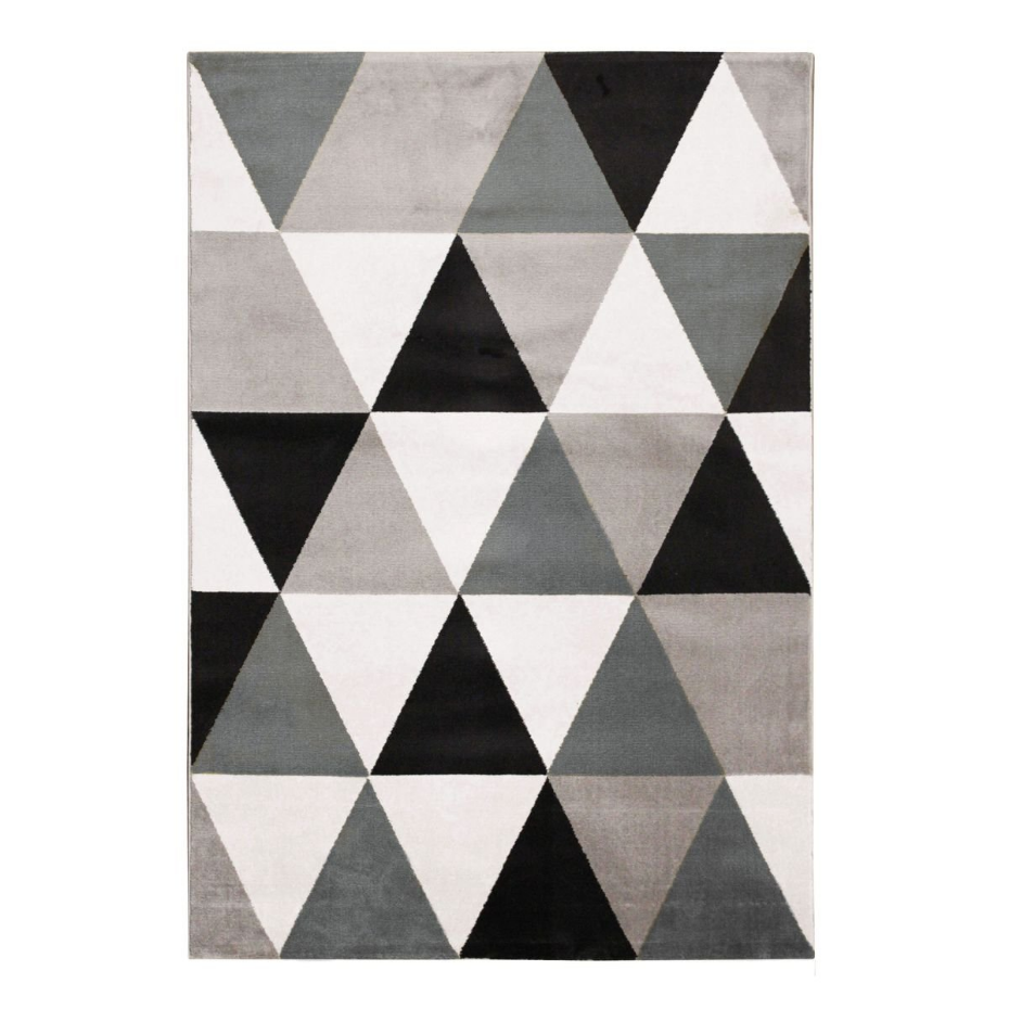 Tapis salon toucher laineux motif triangles  GEO SCANDI