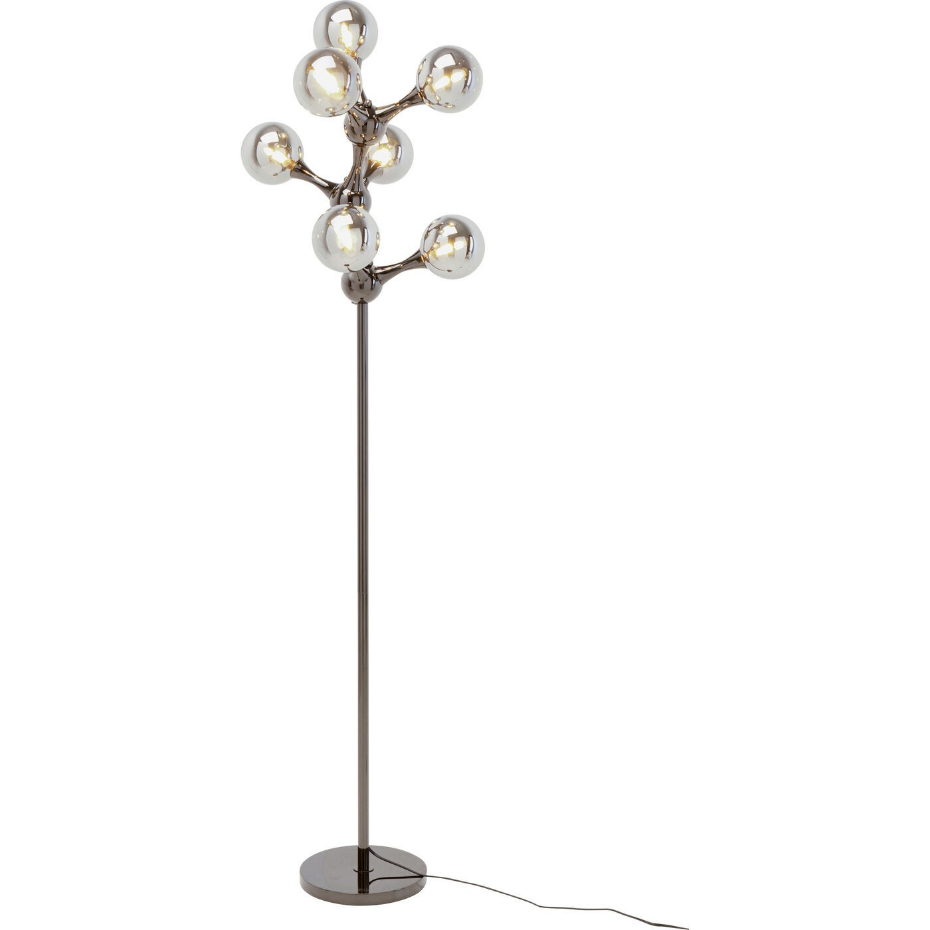 Lampadaire en verre et acier, ATOMIC BALLS