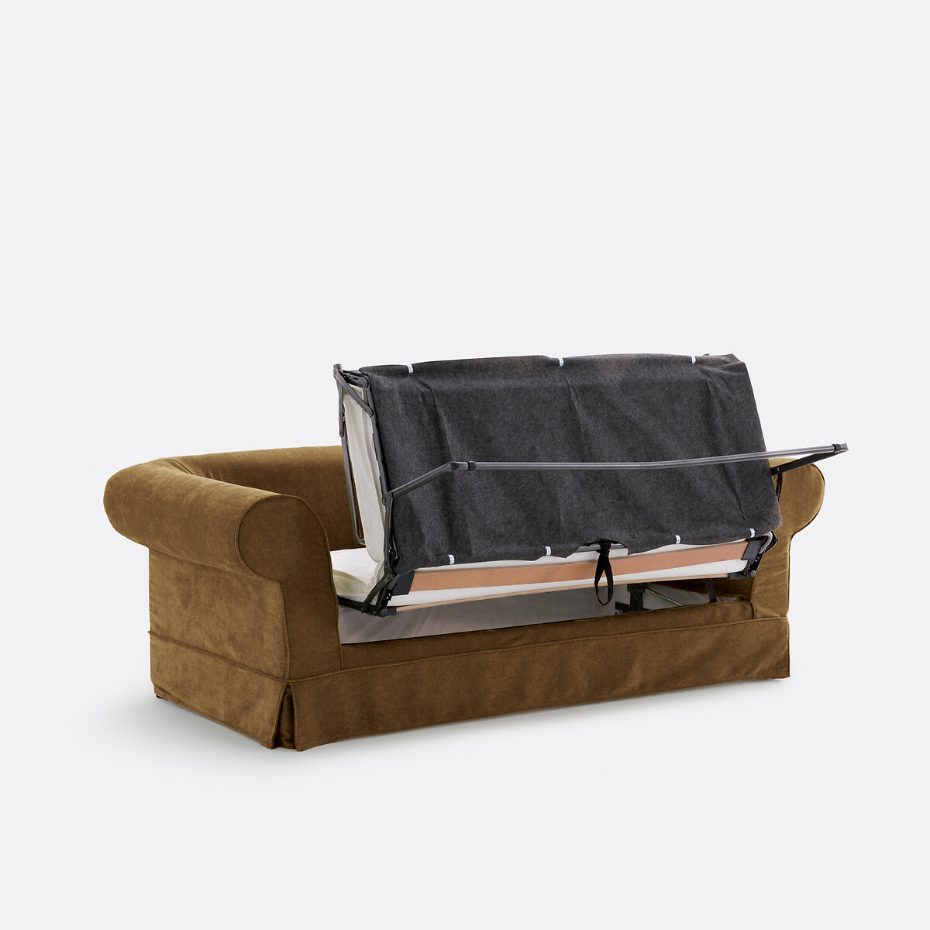 Canapé droit, convertible, 2 ou 3 places, en polyester chiné, ADELIA
