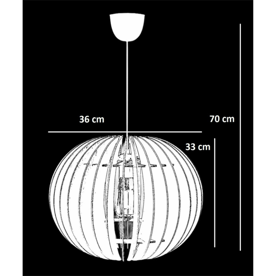 Suspension blanche design - forme ronde ø36 cm BIEL