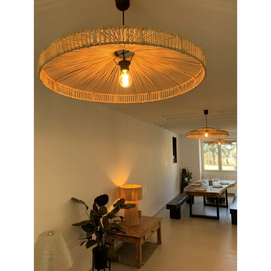 Suspension plate en rotin ESSO