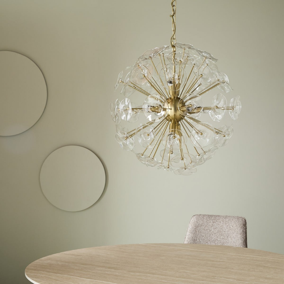 Lustre en verre et métal laiton DAHLIA