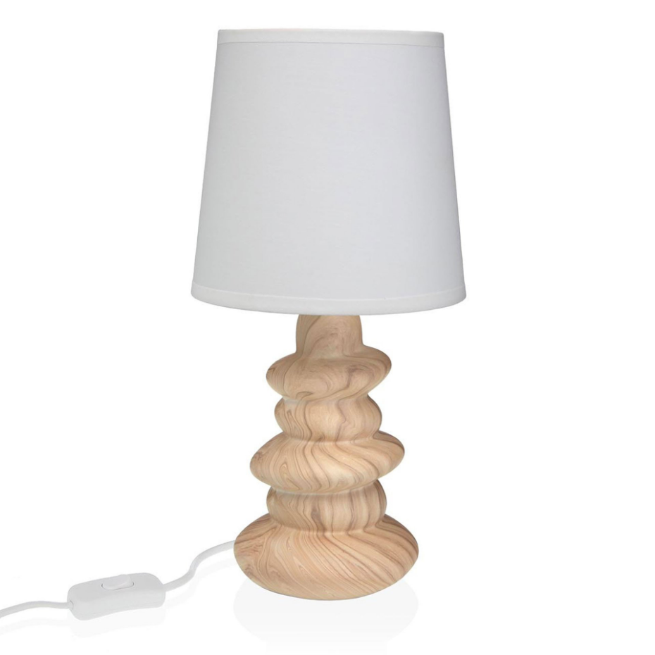 Lampe à poser en céramique effet bois 17.5x17.5x36.5cm
