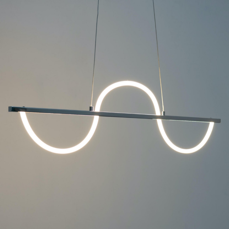 Suspension LED ondulée chromée - SAVONA