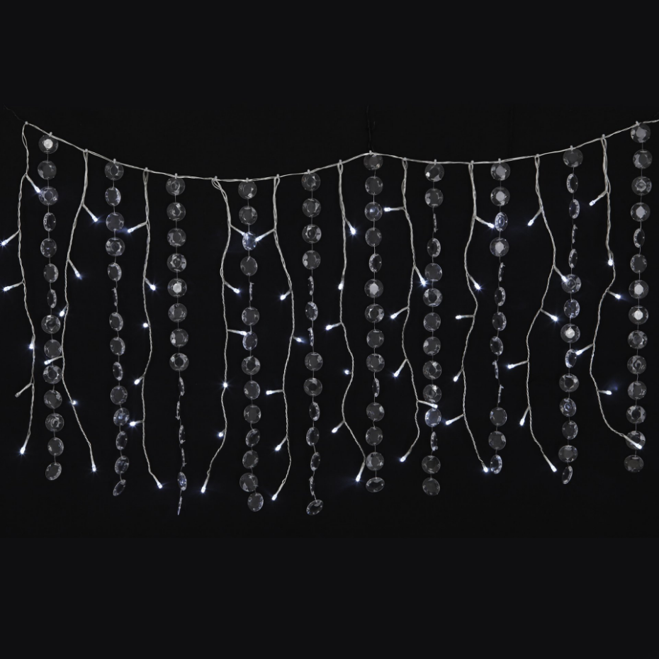 Guirlande Lumineuse Bannière 60 LED Blanches Clignotantes