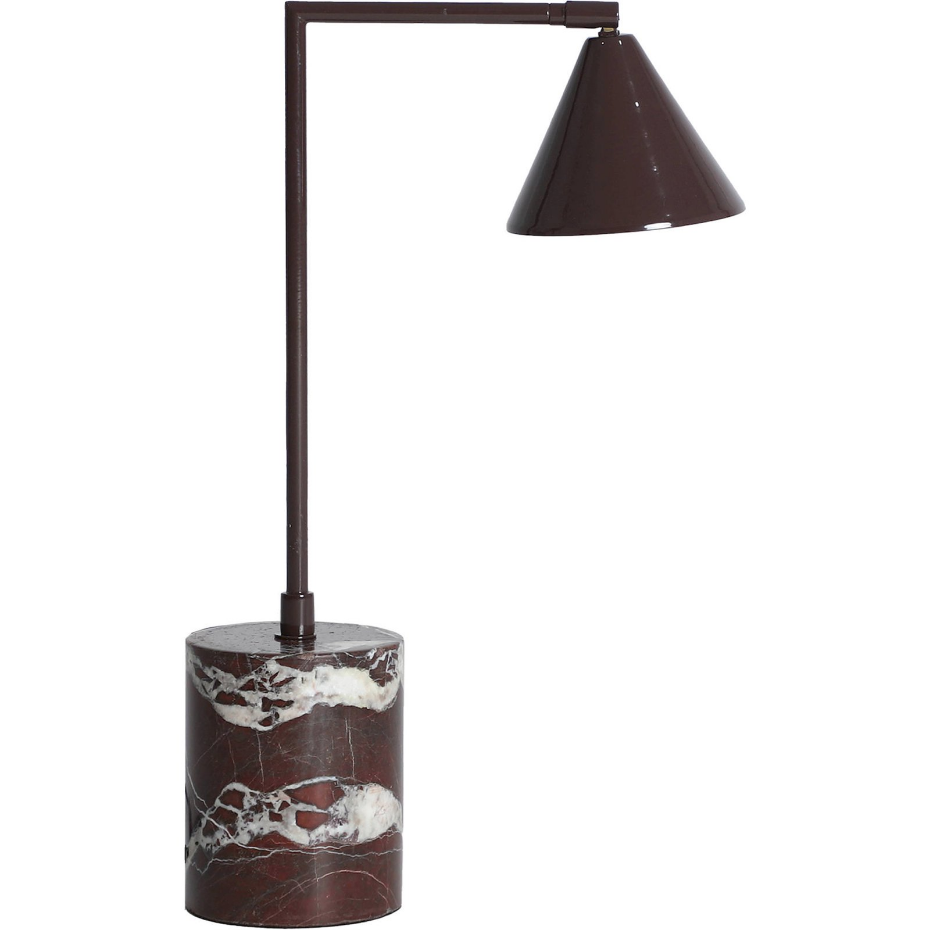 Lampe de table en fer et marbre veiné