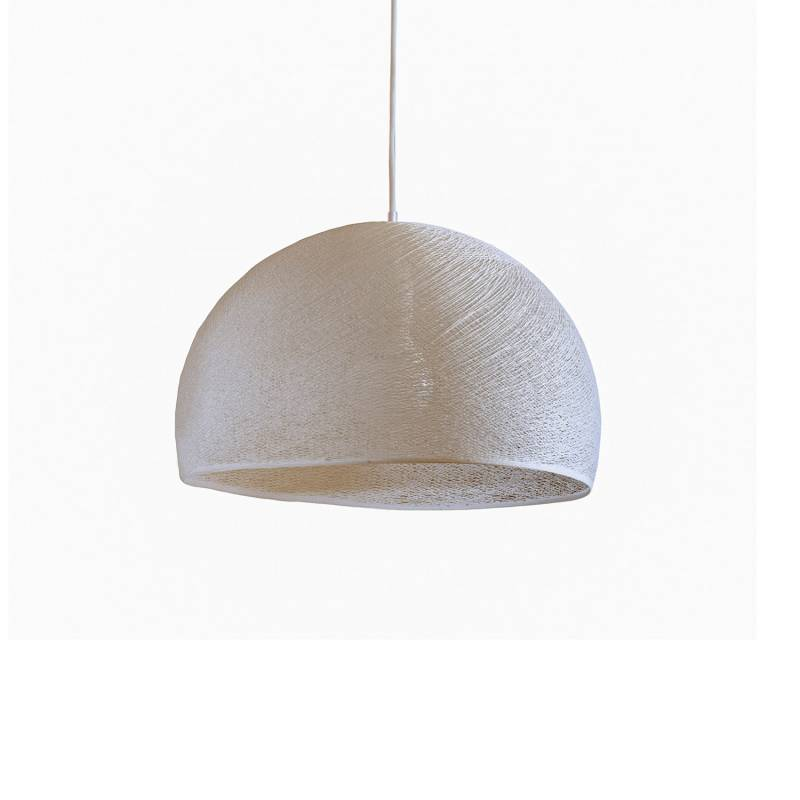 Abat-jour coupole vert de gris 50 et sa suspension simple