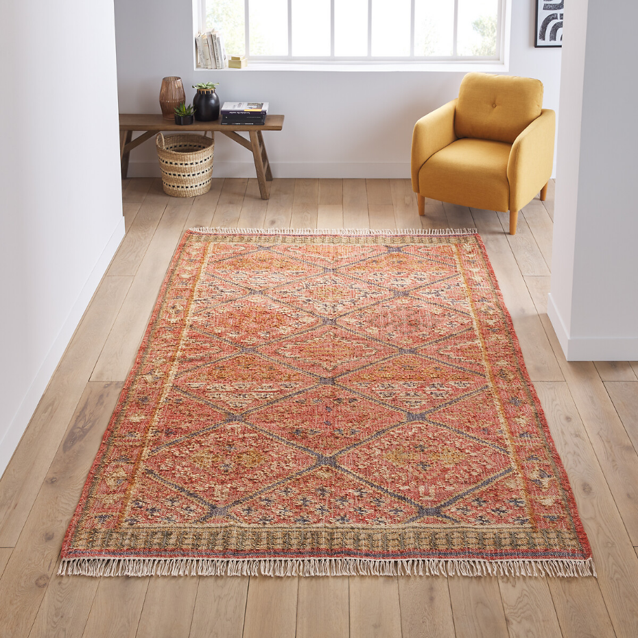 Tapis kilim jute et coton, Saliha