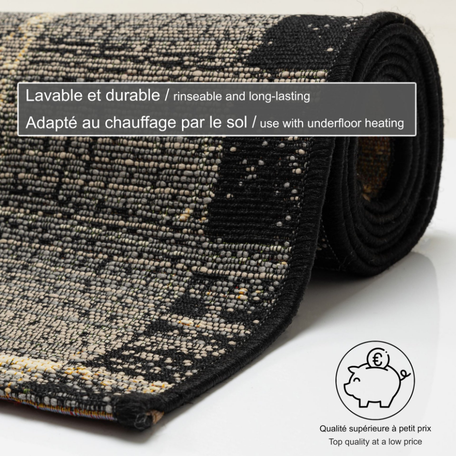 Tapis d'extérieur tissé plat à motifs géométriques - Aurora