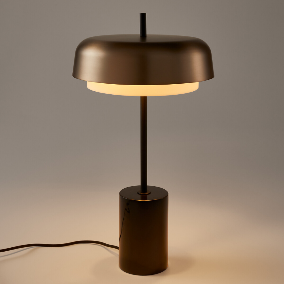 Lampe droite métal et marbre, Clepsos