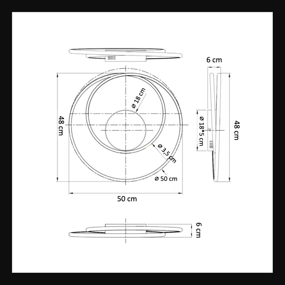Plafonnier LED boucle chromée - XANDRA