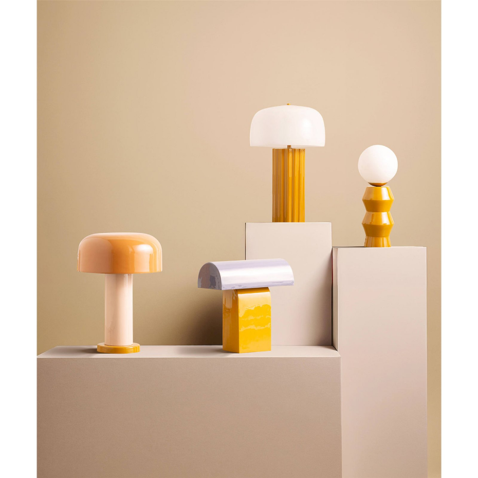 Lampe de table design en fer et verre