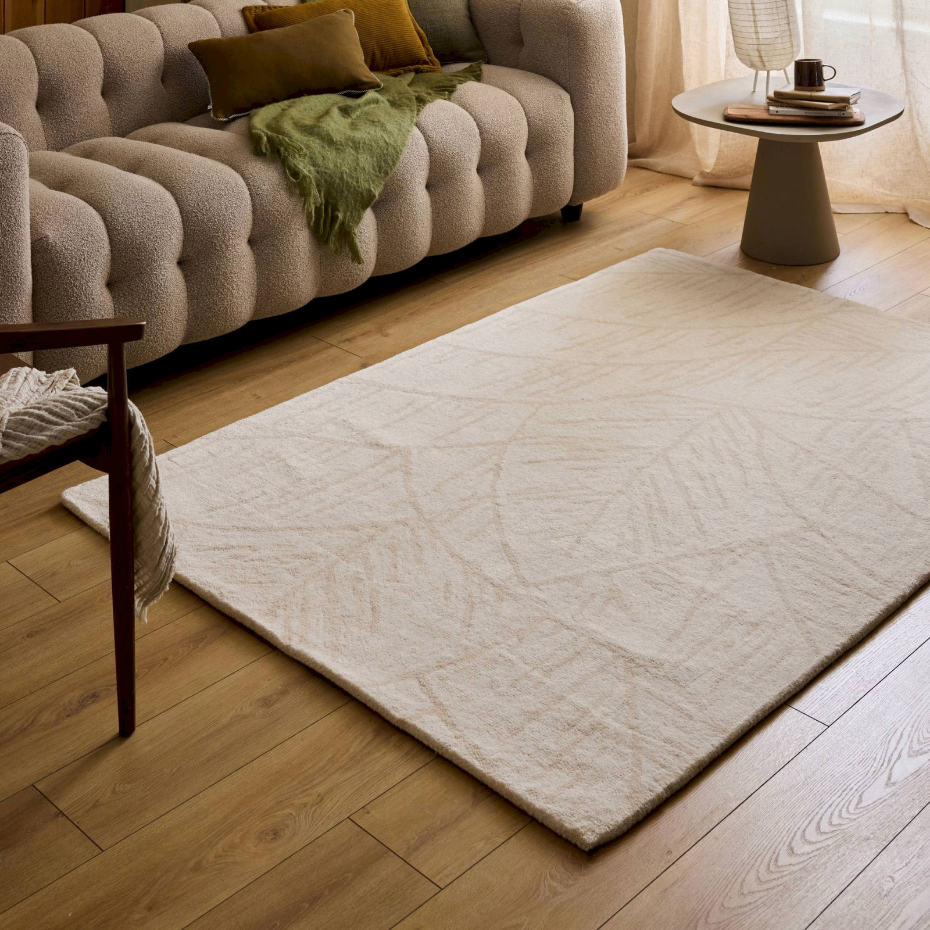 Tapis fait main en laine et coton Cèdre