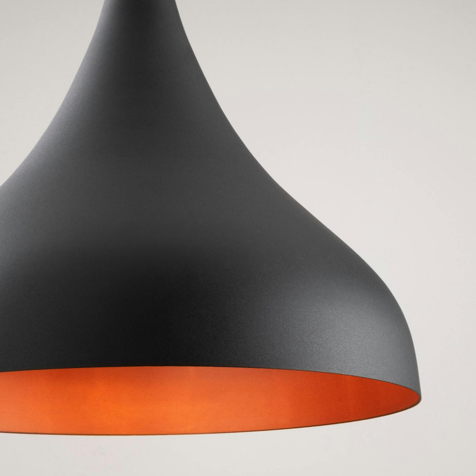 Suspension noire brossée – intérieur brun doré, 41 cm SILE