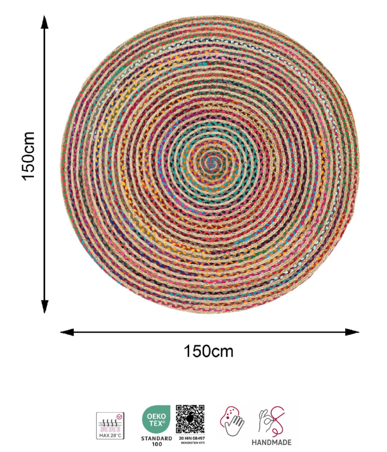 Tapis en jute rond, MIXI