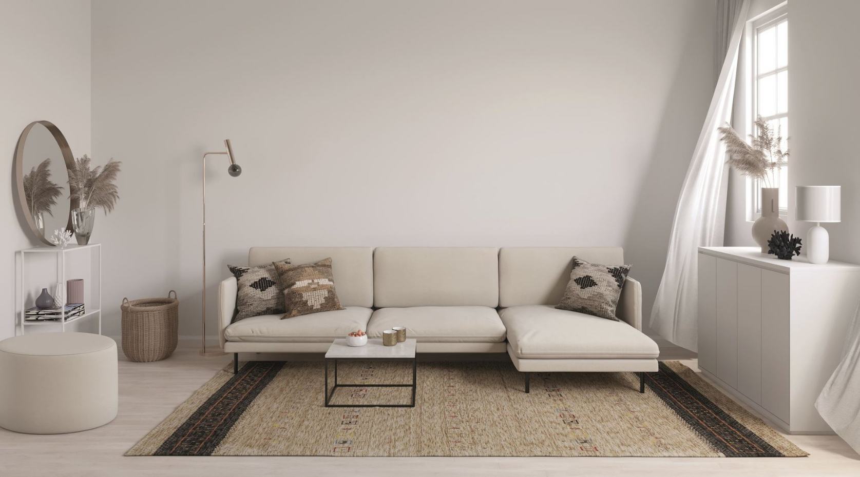 Tapis salon gabbeh Lori Dream Gold tissé main