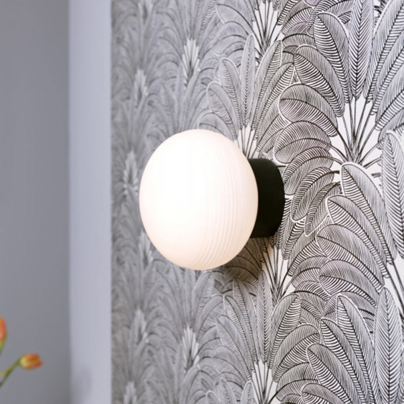 Applique globe Salle De Bain Ip44 noir Amar