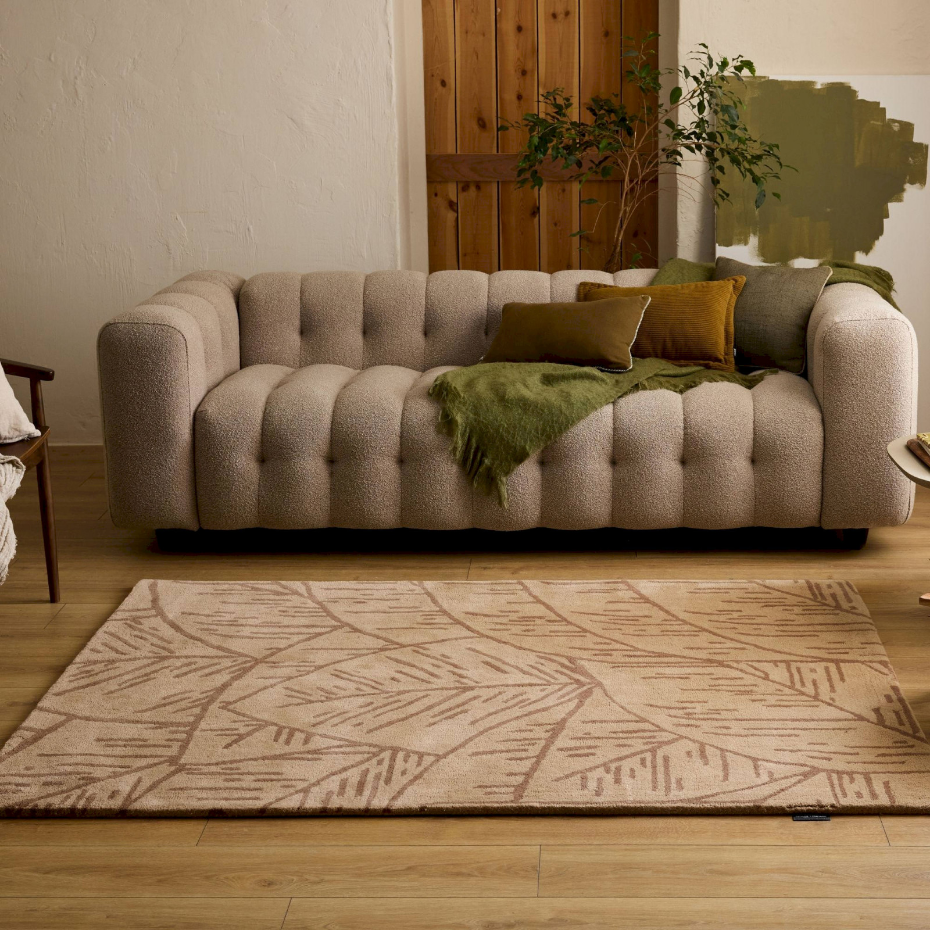 Tapis rectangulaire en laine et coton Cèdre