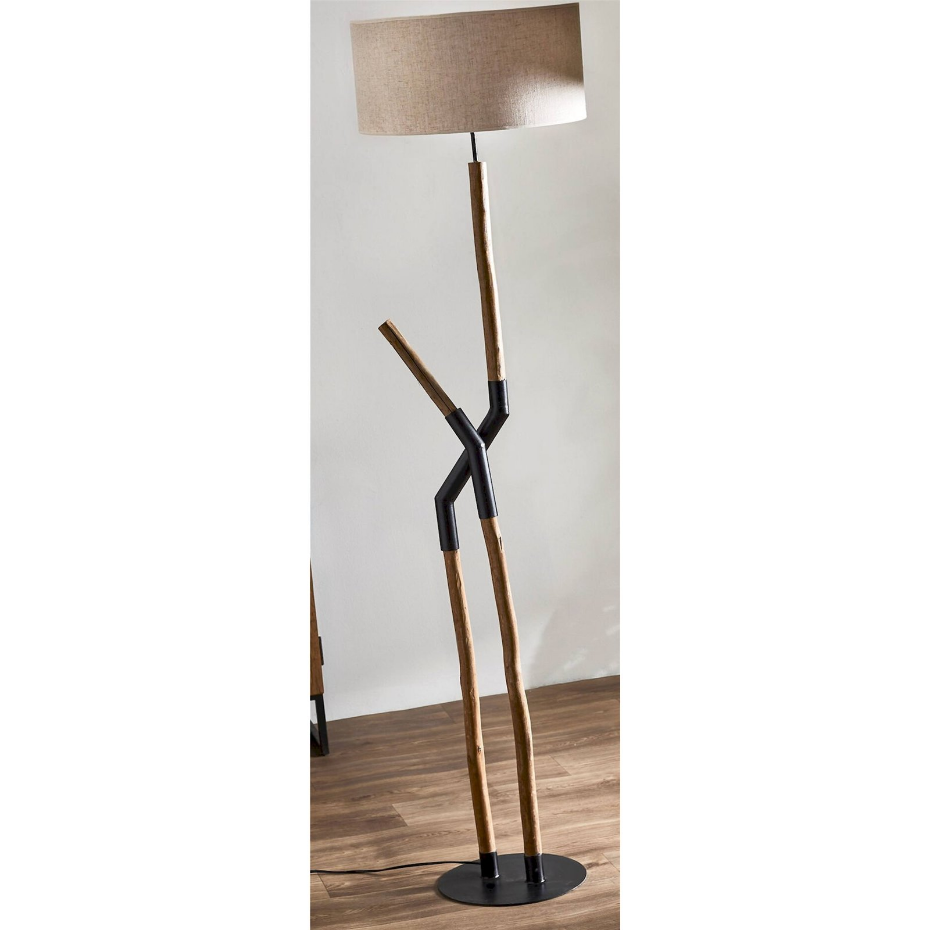 Lampadaire en bois forme organique