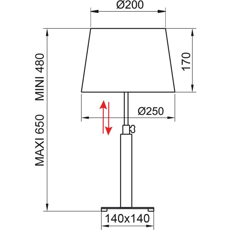 Lampe design en bois classique, QUATRO