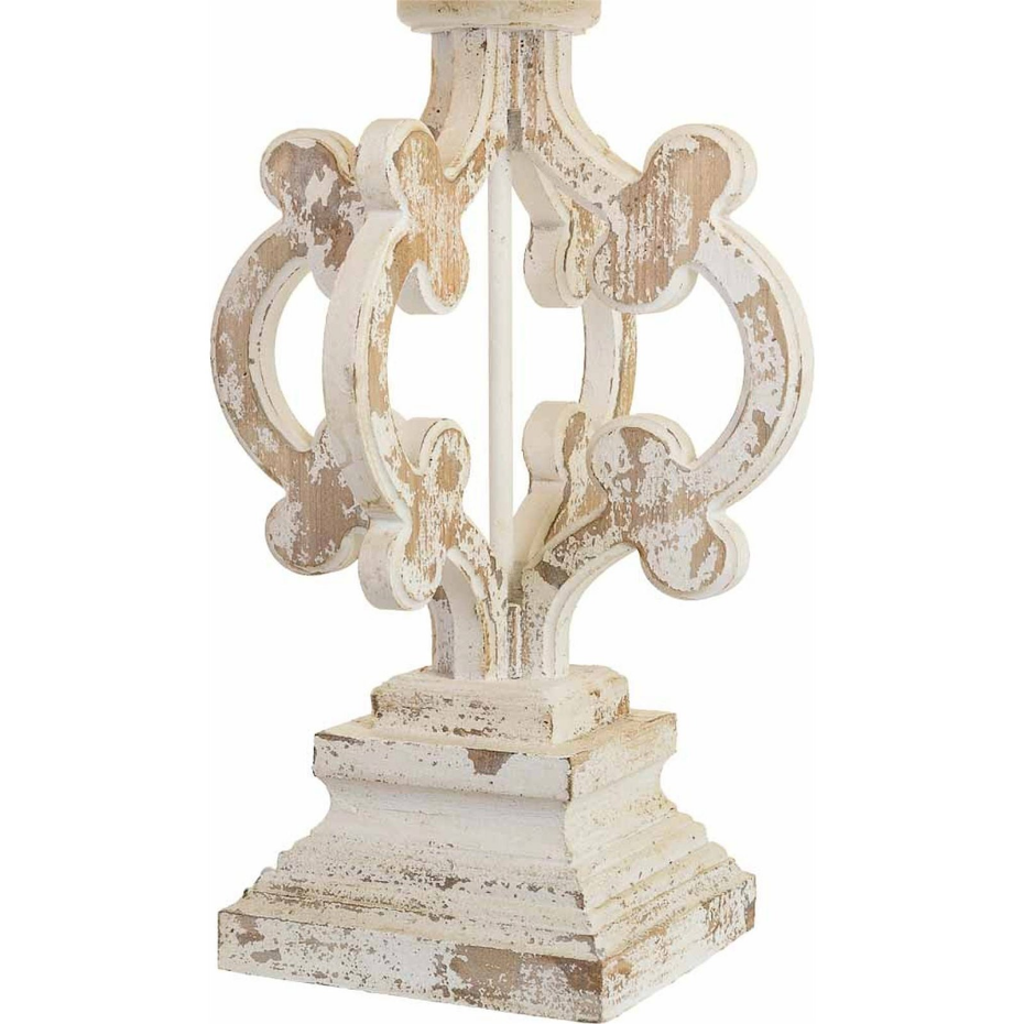 Lampe de table en bois et métal finition vieillie organique