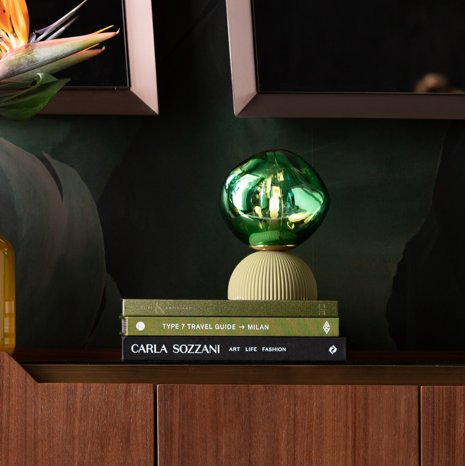 Lampe en verre et plâtre, MAGIC BALL