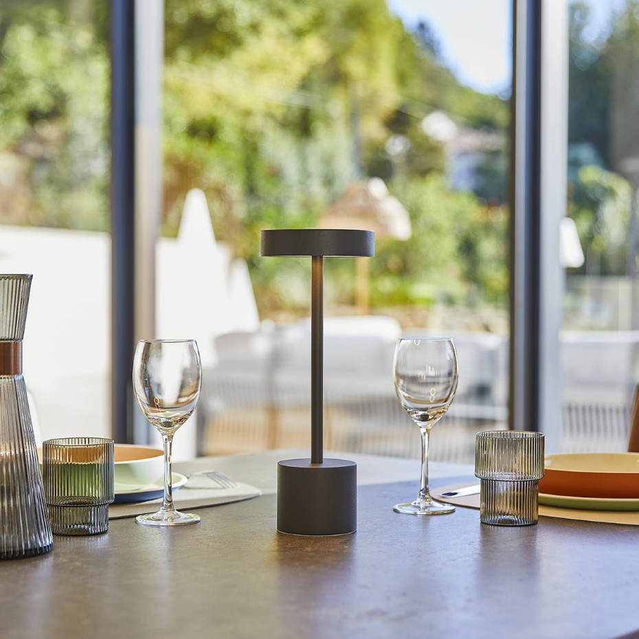 Lampe de table sans fil ROBY Gris H30cm