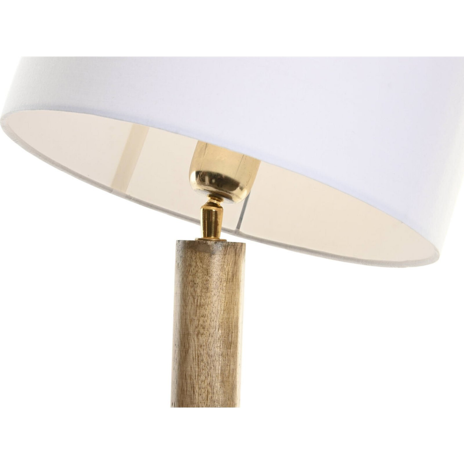 Lampe de table ronde en bois de manguier Sixties